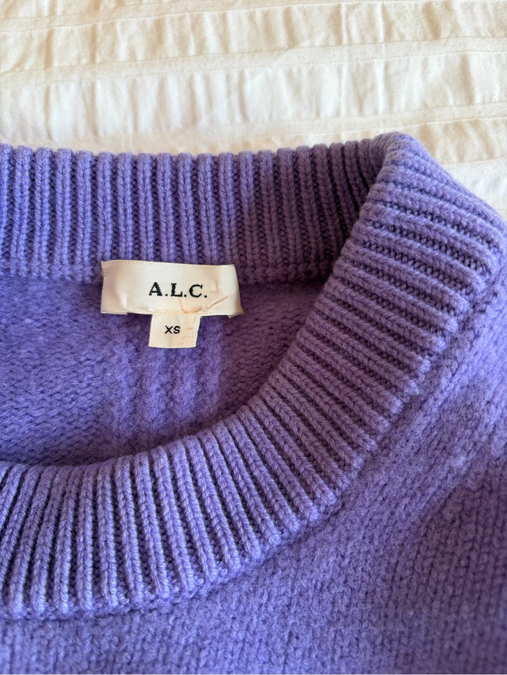 A.L.C. Lilac Ribbed Crewneck Sweater